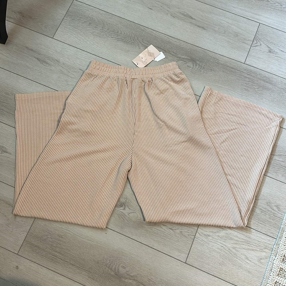 Women's Beige Ribbed Pants - Picture 5 of 5
